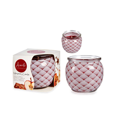 Candle with Glass Vase – Apple & Cinnamon