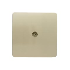 Trendi 1 Gang Modern Glossy Screwless Television Coaxial Socket Champagne Gold