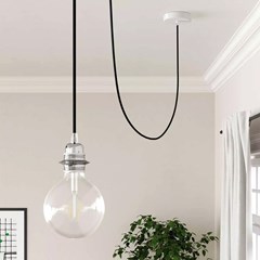 Electric Cable Covered By Fabric Black