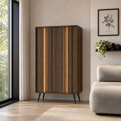 Amaro 2D Tall Chest of Drawers – Dark Wood