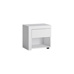 Left-sided Bedside Table 1 Shelf – White Alpin & High Gloss