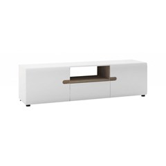 TV Unit Linate 2-Door 1-Drawer – White Gloss & Truffle Oak