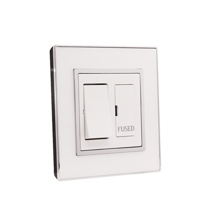 13AMP Switch Fused Spur White Mirror Frame