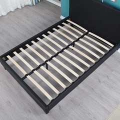 Bed Frame Upholstered 160x200cm Black