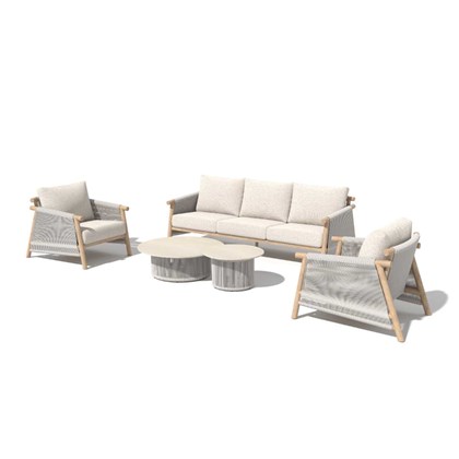 Garden Sofa Set Of 5 - White