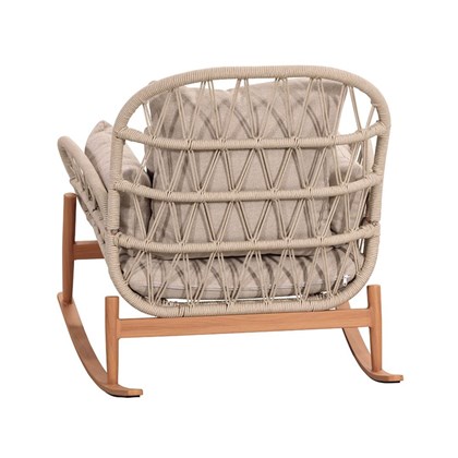 Outdoor Rocking Chair - Taupe & Beige