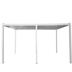 Aluminium Pergola 3.6x6 with Curtain - White