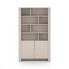Bookshelf 4 Shelf & 2 Doors - Cashmere