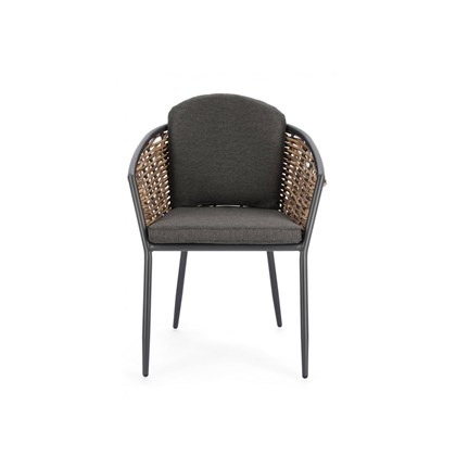 Garden Chair with Aluminum Frame and Legs - Dark Grey