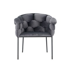 Lounge Chair Velvet Dark Grey