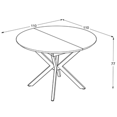 Dining Table  EXT 110-145x110x76cm