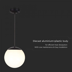 Ceiling Hanging Lamp 1xE27 – Matt Black