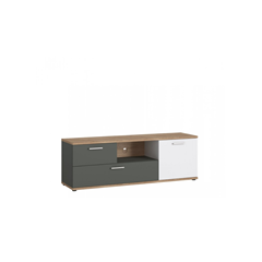 Chest Of Drawers – Grey Graphite/White/Oak