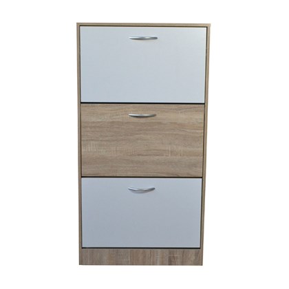 Shoe Cabinet 3 Drawers - Sonoma & White