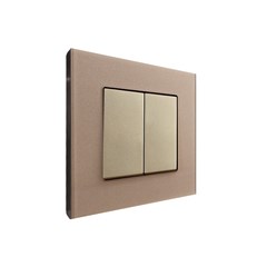 2 Gang Int Switch Gold Temp Glass