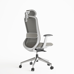 Office Chair with Adjustable Headrest - Beige