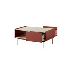 Coffee Table – Ceramic Red & Linea Oak