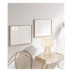 Table Lamp Natural Bamboo Base and Cotton Shade