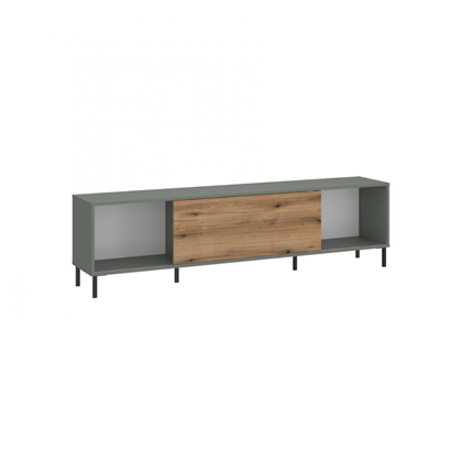 TV Unit 1D – Grey-Green & Oak Coast Evoke