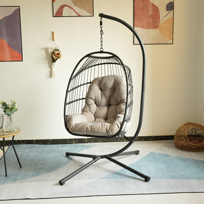 Modern Outdoor Garden Swing Chair Black