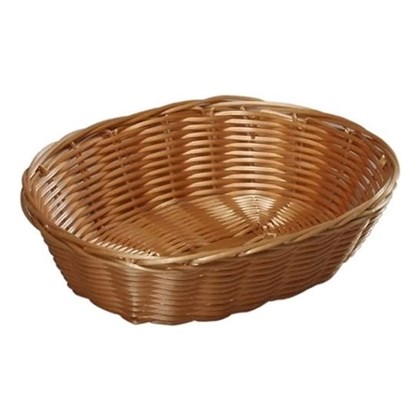 Plastic Wicker Oval Bread Basket 24 x 20 x 6 cm