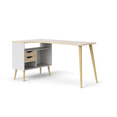 Oslo Office Desk - White & Oak