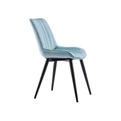 Velvet Covered Seat with Black Metal Legs