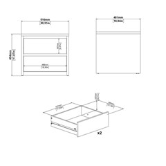 Next Nightstand 2 Drawers -Jackson Hickory & White