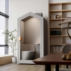 Beach Hut Style Office Booth - Beige