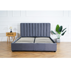 Bed Frame Upholstered 160x200 cm Dark Grey