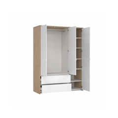Bedroom Set 160x200– White & Wood Effect
