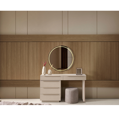 Bedroom Set 200x180cm - Cream & Dark Walnut