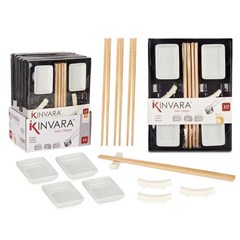Set of 12 White Sushi Chopsticks and holders.
