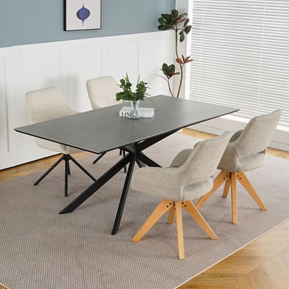 Dining Table Dark Grey Ceramic