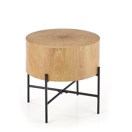 Round Coffee Table - Natural Oak & Black