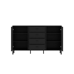 Chest of Drawers with 2 Doors Black