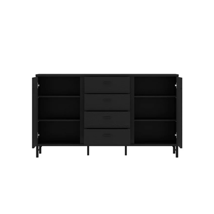 Chest of Drawers with 2 Doors Black