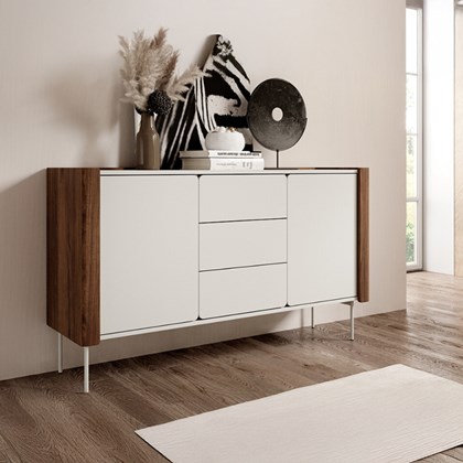 Sideboard with 2 Doors and 3 Drawers – Walnut Warmia & Cashmere