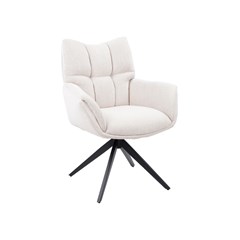 Swivel Dining Chair – White Fabric