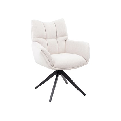 Swivel Dining Chair – White Fabric