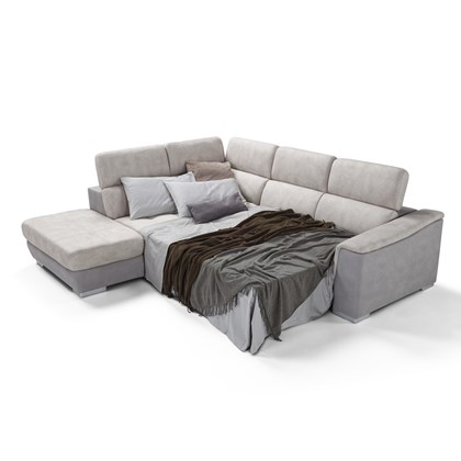 L Shape Sofa Bed Adjustable Headrests and Container
