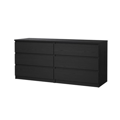 Naia Double dresser 6 drawers Black