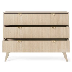 Sideboard 3 Drawers - Chevron Scandi & Beige