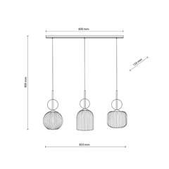 Cognac Hanging Lamp – 3xE14