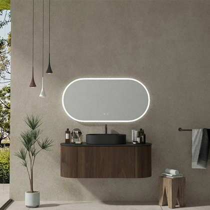 Bathroom Vanity – Black Sintered Stone Top with Mirror