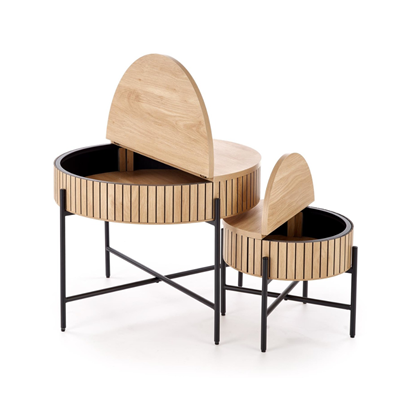 Coffee Table Set - Natural & Black