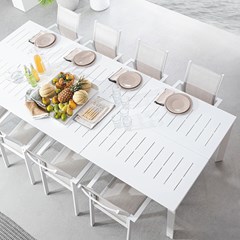 Extendable Table  White Aluminium 200-300x110