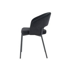 Dining Chair Velvet Black with Black Legs