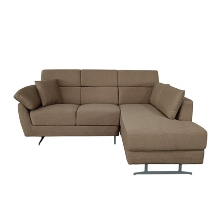 3-Seater Sofa Right Chaise Longue - Brown