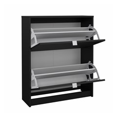 Shoes Cabinet 2 Tilting Doors Matt Black
